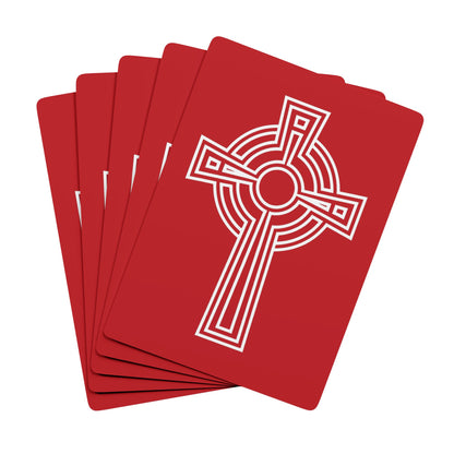 "A Simple High Cross", Christian Playing Cards (Flame Scarlet)