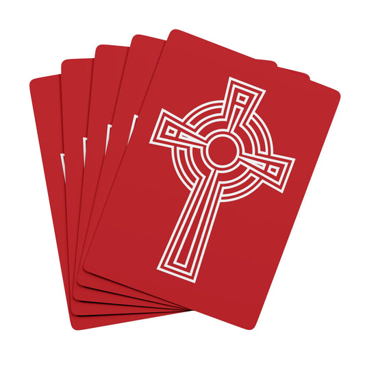 "A Simple High Cross", Christian Playing Cards (Flame Scarlet)