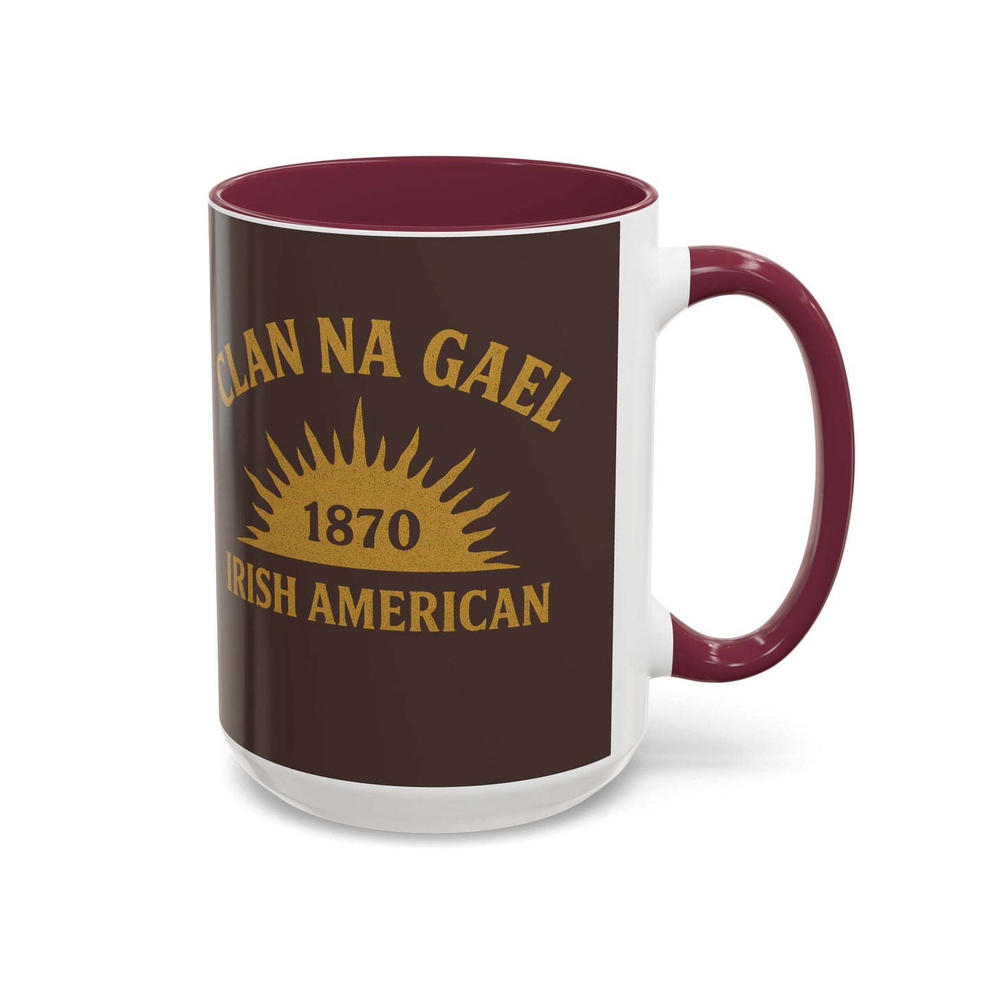 "Clan na Gael - Irish American", Colorful Mugs (11oz, 15oz) (Wild Boar Brown)