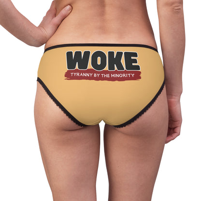"Woke - Tyranny by the Minority", Women's Briefs (Topaz Orange)