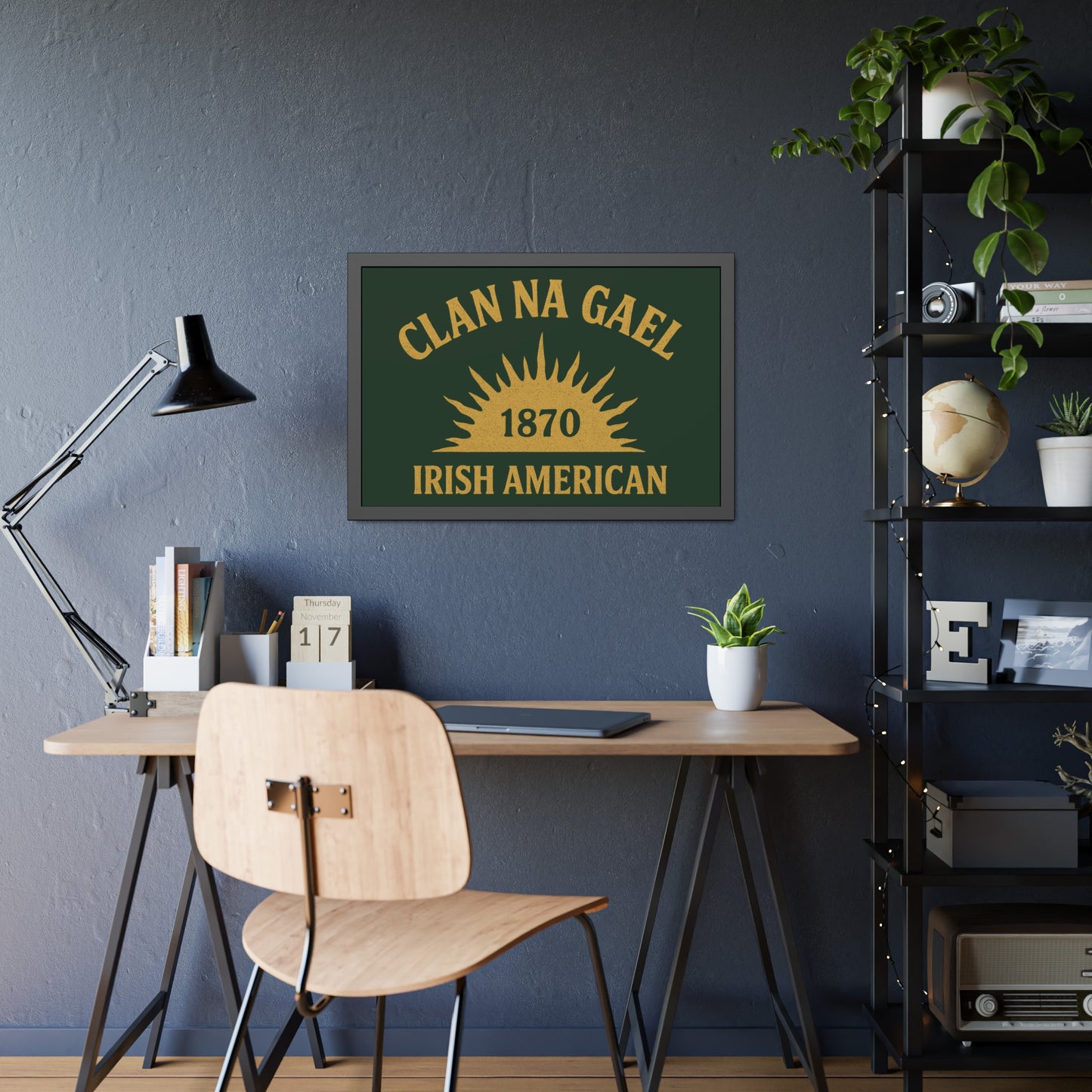 "Clan na Gael - Irish American", Framed Paper Poster (Fenian Green)