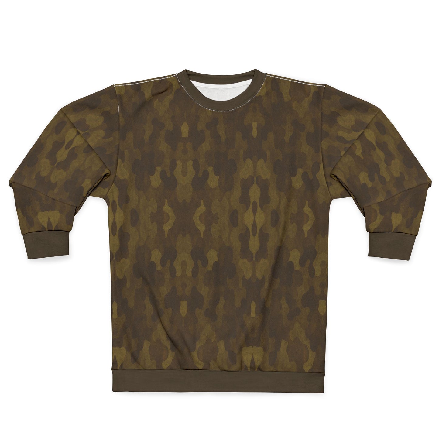 "Swamp Recon Camouflage", Unisex Sweatshirt (Bayou Bark Cuffs and Collar)