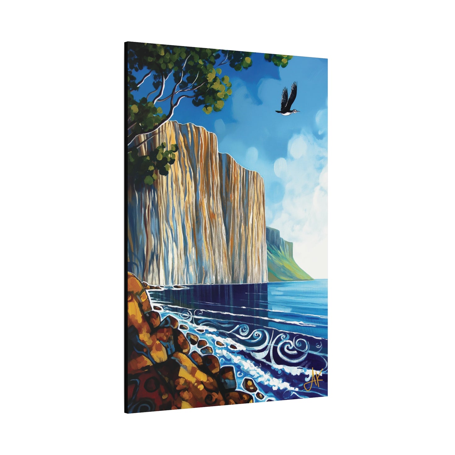 "Sky Kin IV – Gannet Over the Quiet Sound", Fine Art Matte Canvas, Stretched, 1.25"