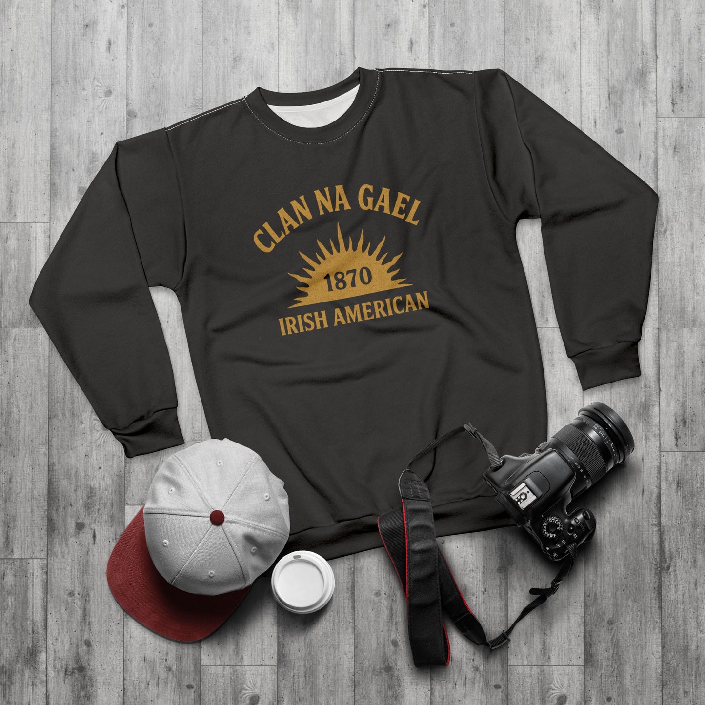 "Clan na Gael - Irish American", Unisex Sweatshirt (Raven Black)