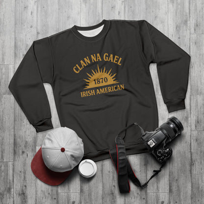 "Clan na Gael - Irish American", Unisex Sweatshirt (Raven Black)