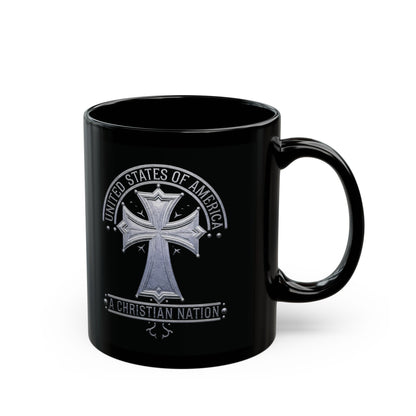 "USA - A Christian Nation" #02, Black Mug (11oz & 15oz)