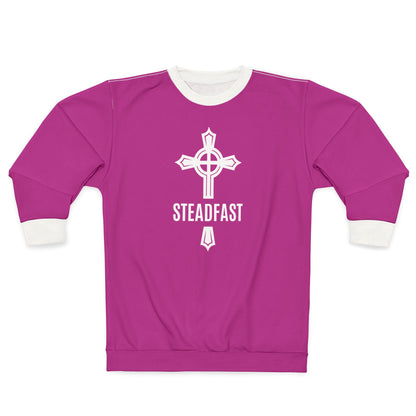 "Steadfast Cross", Unisex Sweatshirt (Prairie Foxglove Pink)