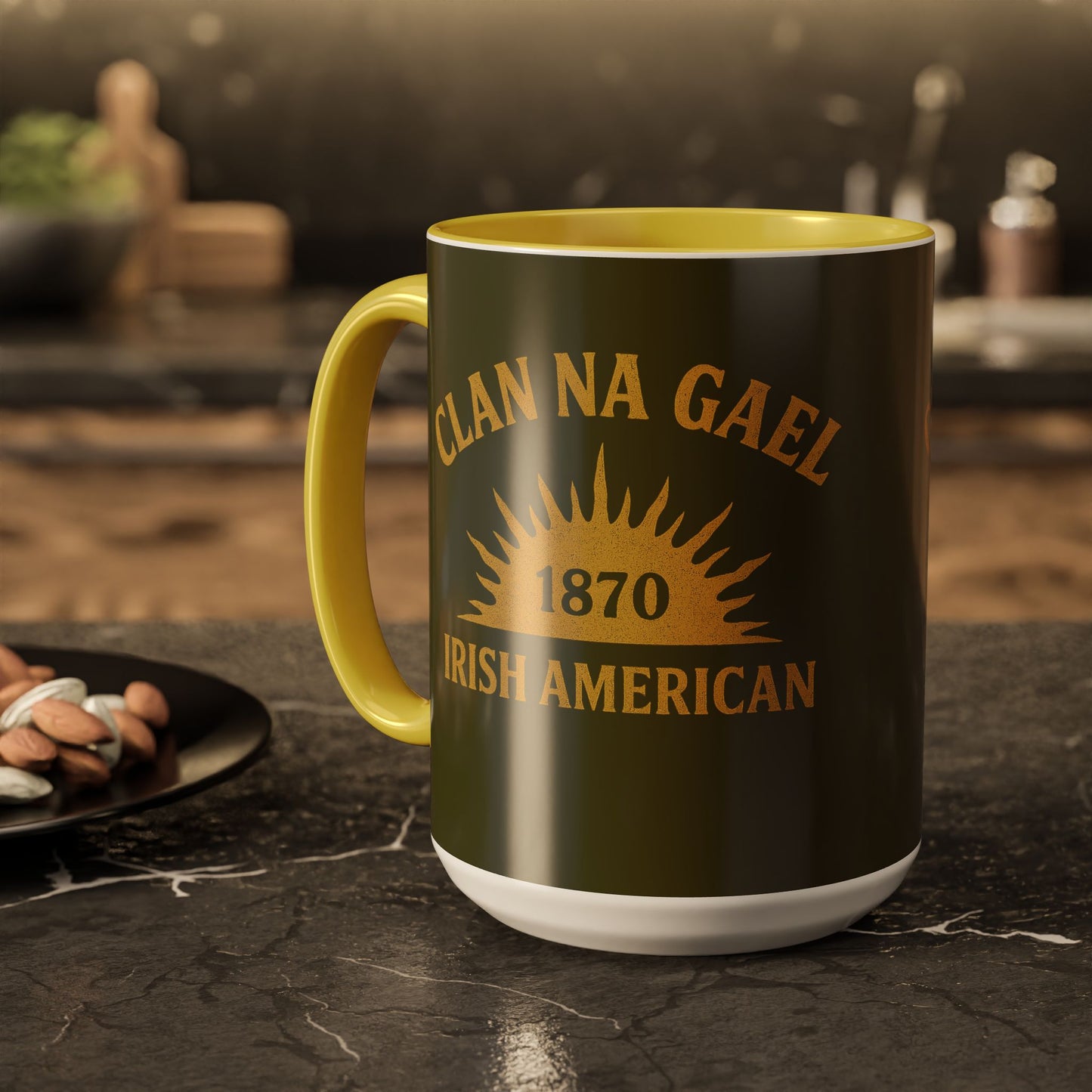 "Clan na Gael - Irish American", Colorful Mugs (11oz, 15oz) (Fianna Green)