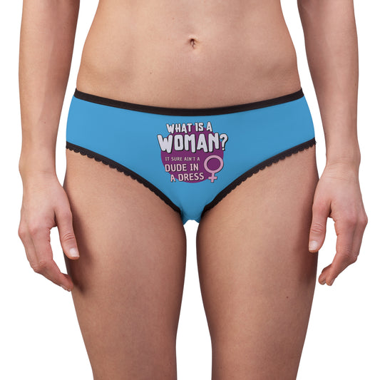 "What is a Woman" #01, Women's Briefs (Swimmer Blue)