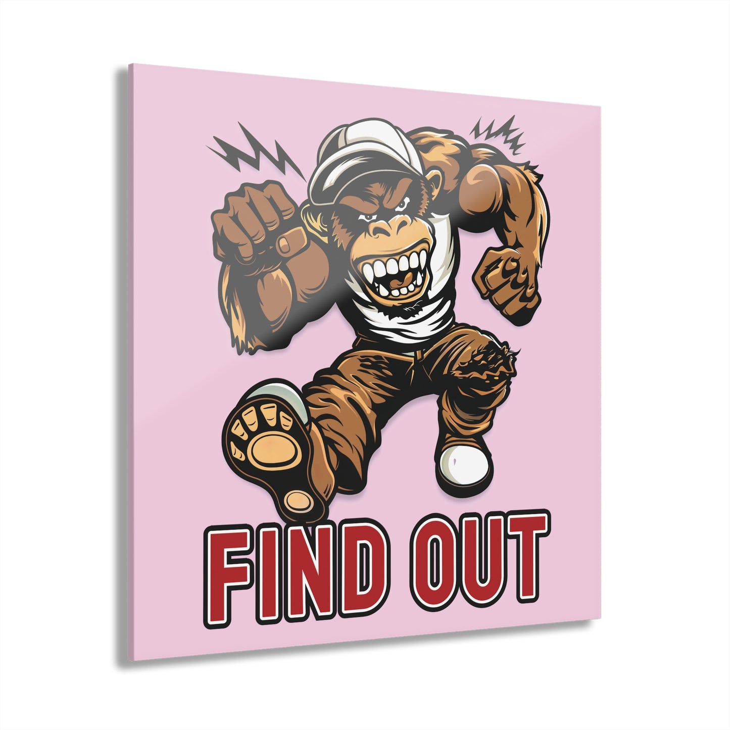 "Find Out", Acrylic Wall Prints (French Cleat Hanging) (Shampoo Pink)