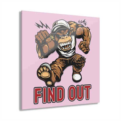 "Find Out", Acrylic Wall Prints (French Cleat Hanging) (Shampoo Pink)