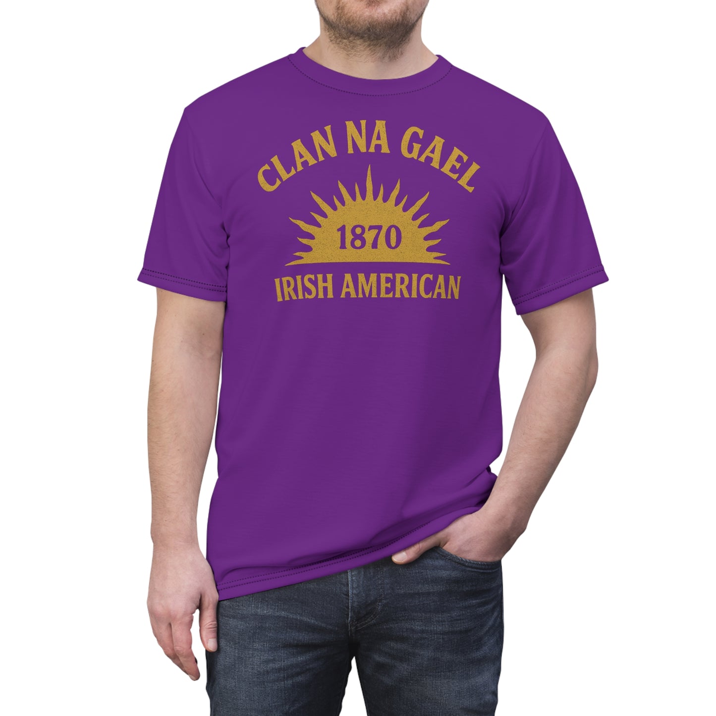 "Clan na Gael - Irish American", Unisex T-shirt (Vesper Violet)