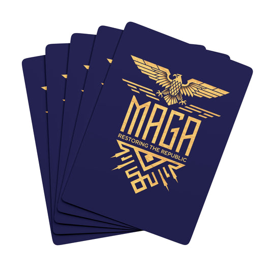 "MAGA Restoring the Republic" #02, Political Playing Cards (Obsidian Blue)