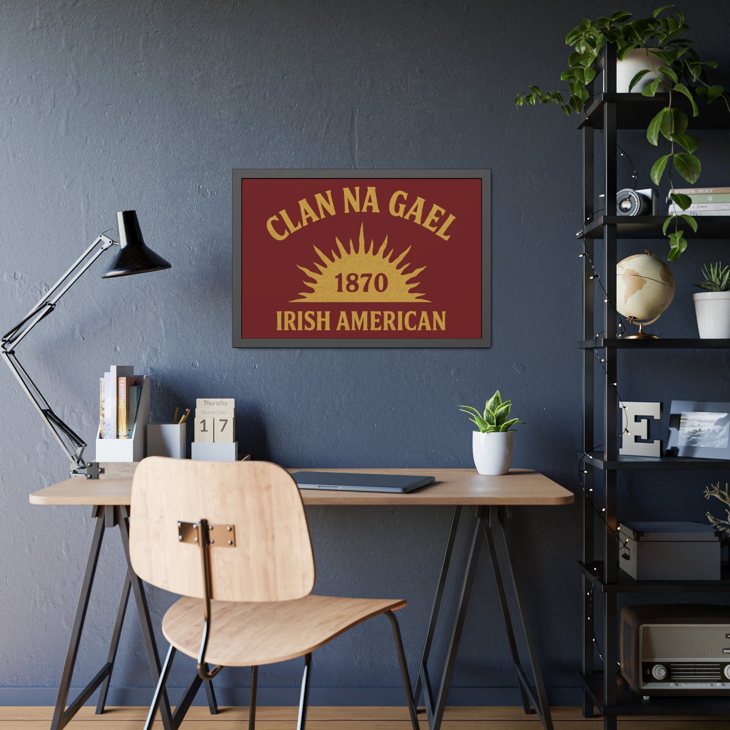 "Clan na Gael - Irish American", Framed Paper Poster (Palladius Red)