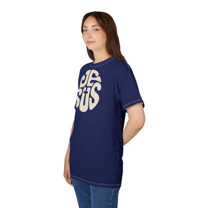 "Retro Jesus", Unisex T-shirt (Norway Blue)