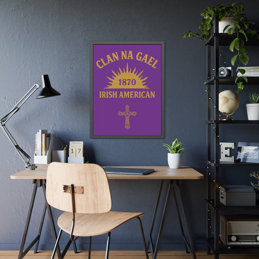 "Clan na Gael - Irish American", Framed Paper Poster (Vesper Violet)