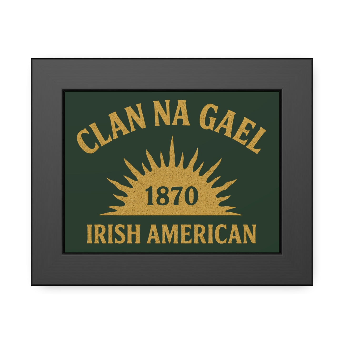 "Clan na Gael - Irish American", Framed Paper Poster (Fenian Green)