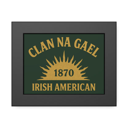"Clan na Gael - Irish American", Framed Paper Poster (Fenian Green)