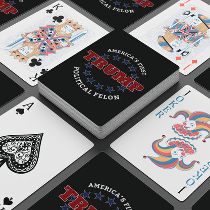 "Trump - Political Felon", Political Playing Cards (70's Black)