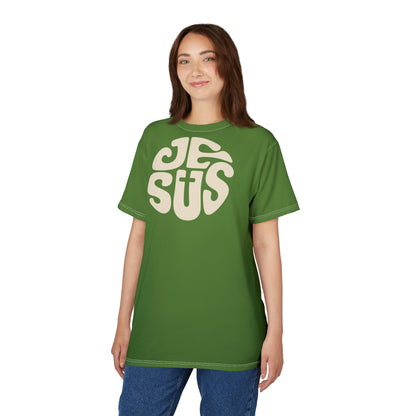 "Retro Jesus", Unisex T-shirt (Avocado Green)