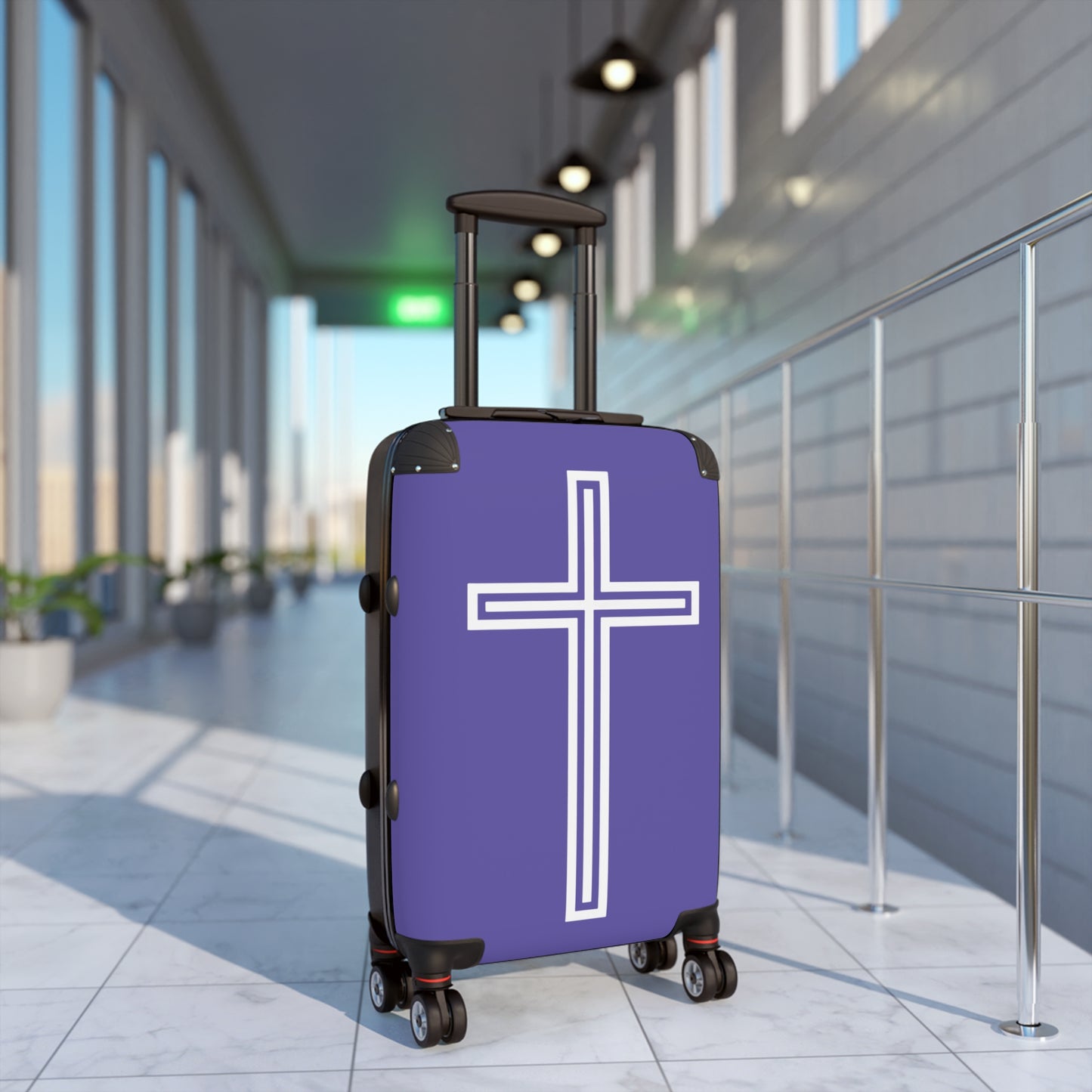 "A Simple Cross" Suitcases (Purple Blue)