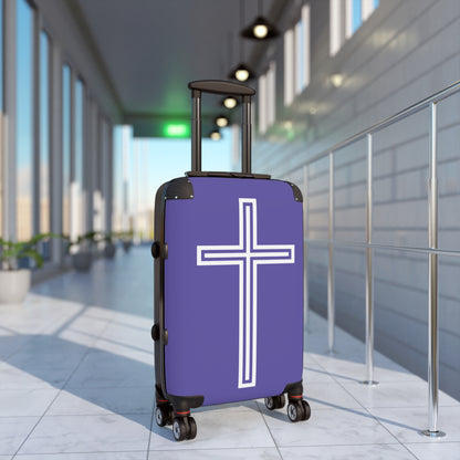 "A Simple Cross" Suitcases (Purple Blue)