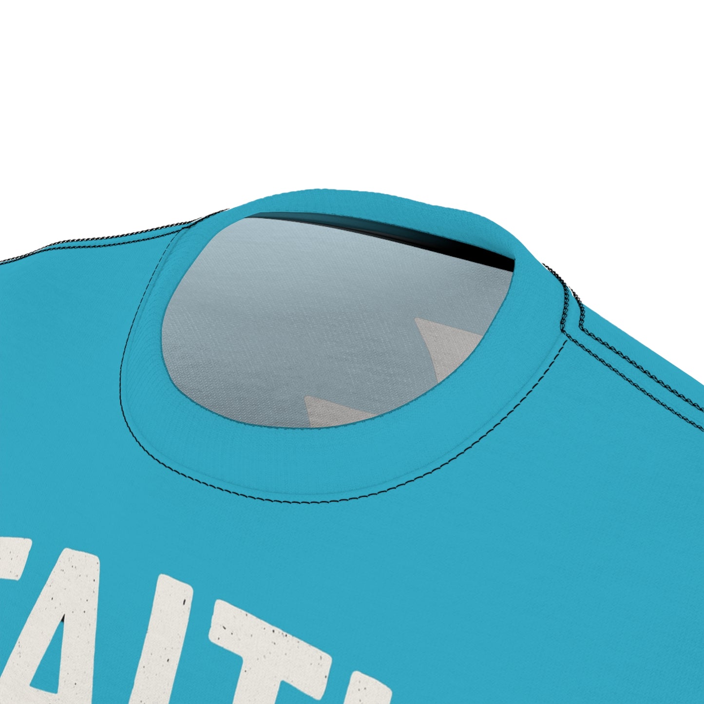 "Faith Overcomes Fear", Unisex Tee (Minoan Blue)