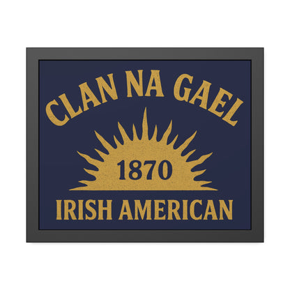 "Clan na Gael - Irish American", Framed Paper Poster (Mariana Blue)
