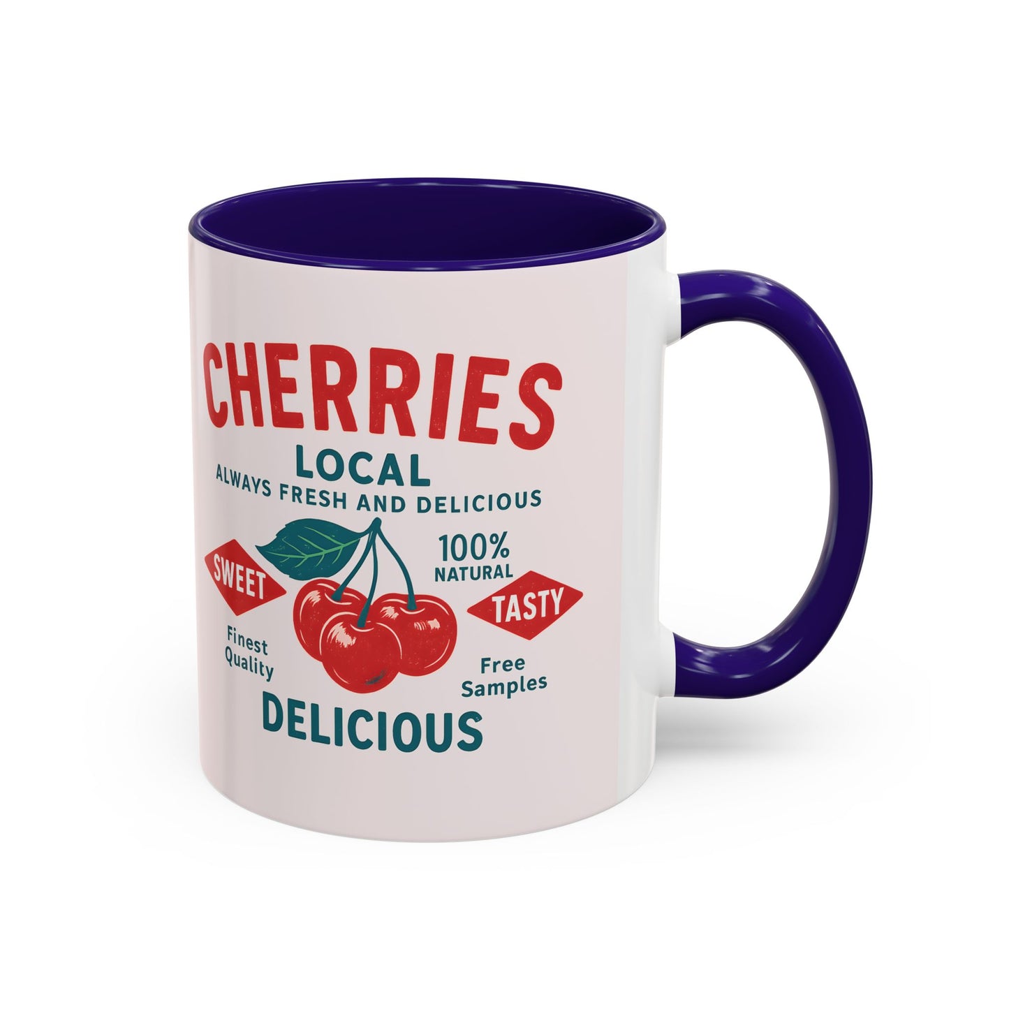 "Delicious Cherries", Colorful Mugs (11oz, 15oz) (Sea Salt Sherbet)