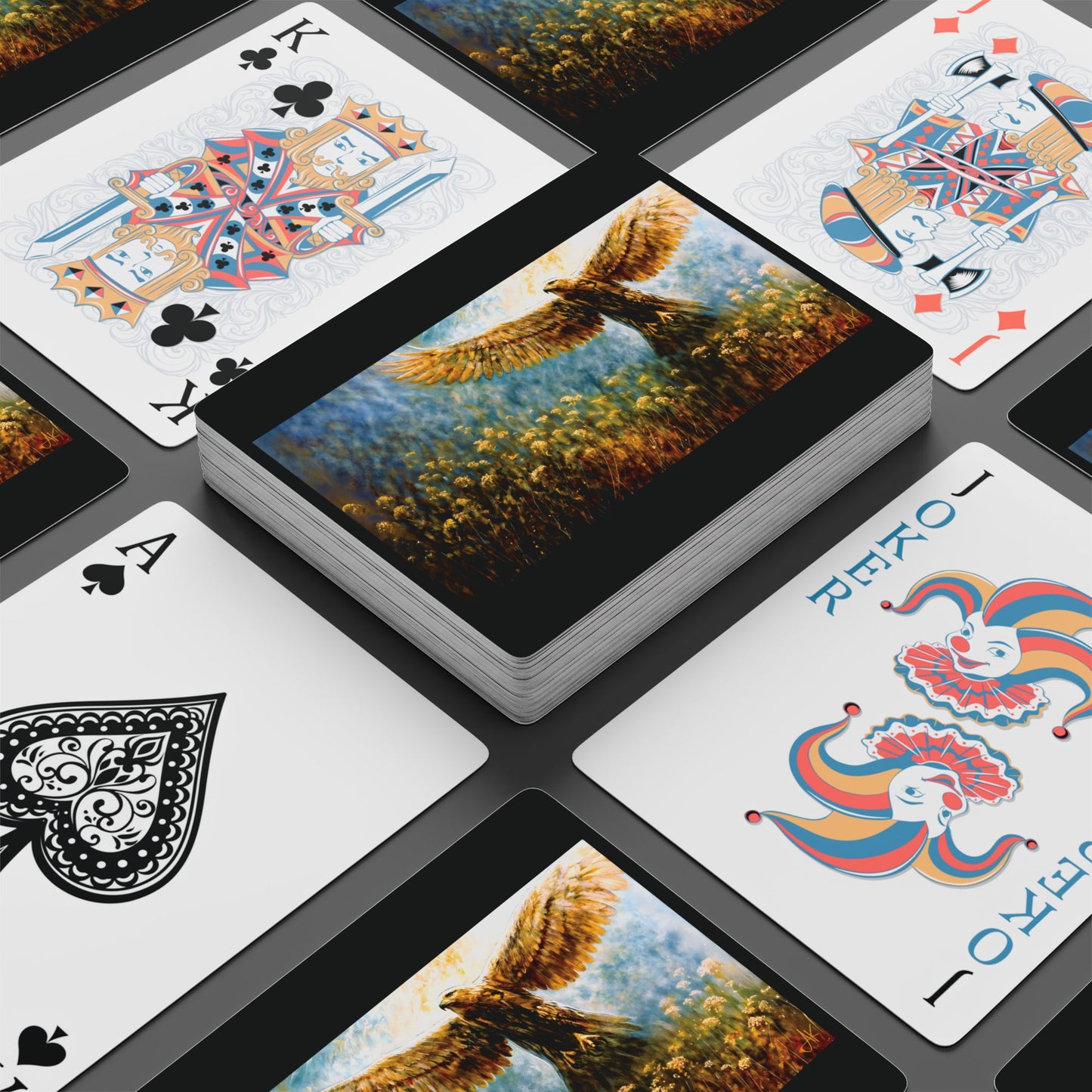 "Rise of the Golden Sentinel", Fine Art Playing Cards (Void Black)