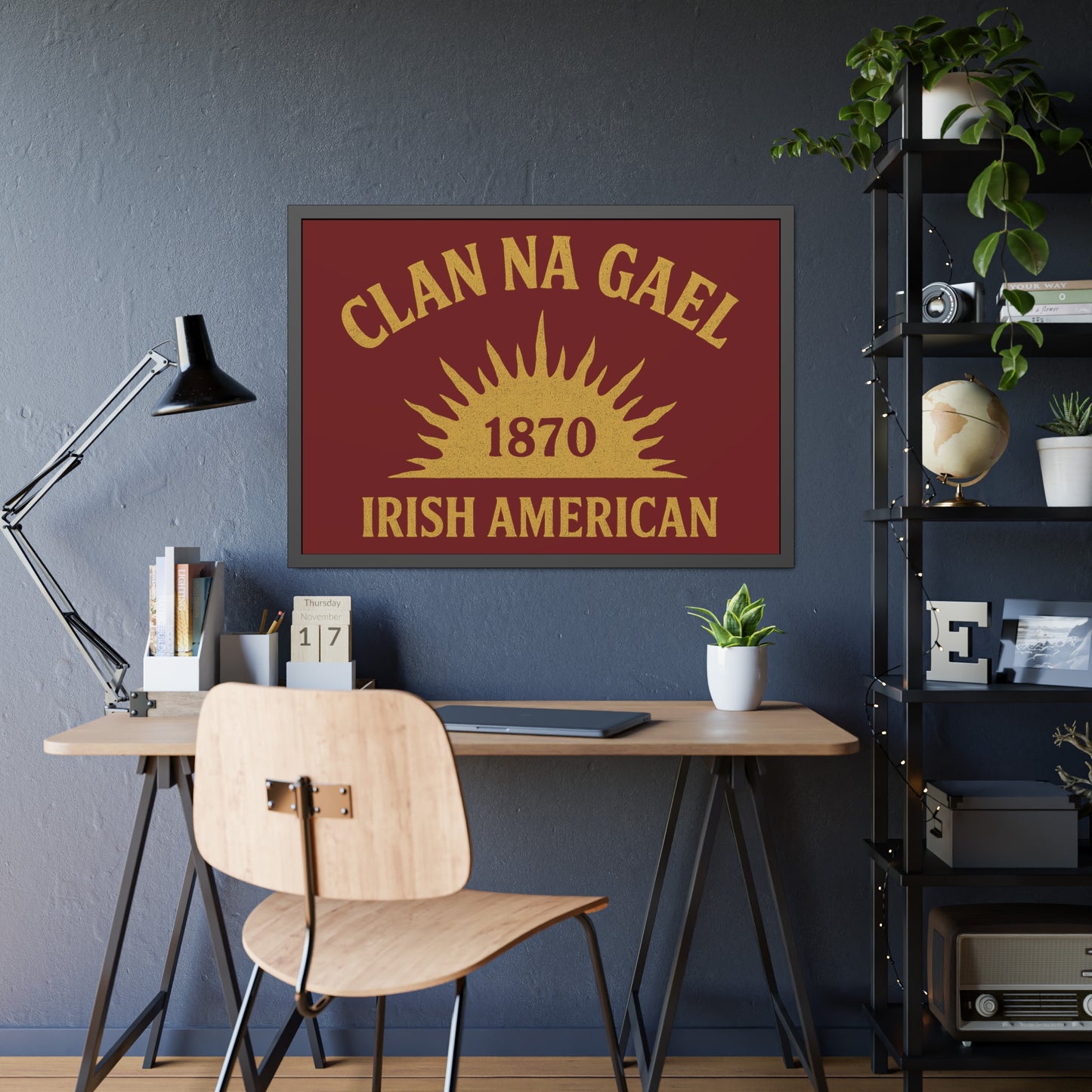 "Clan na Gael - Irish American", Framed Paper Poster (Palladius Red)