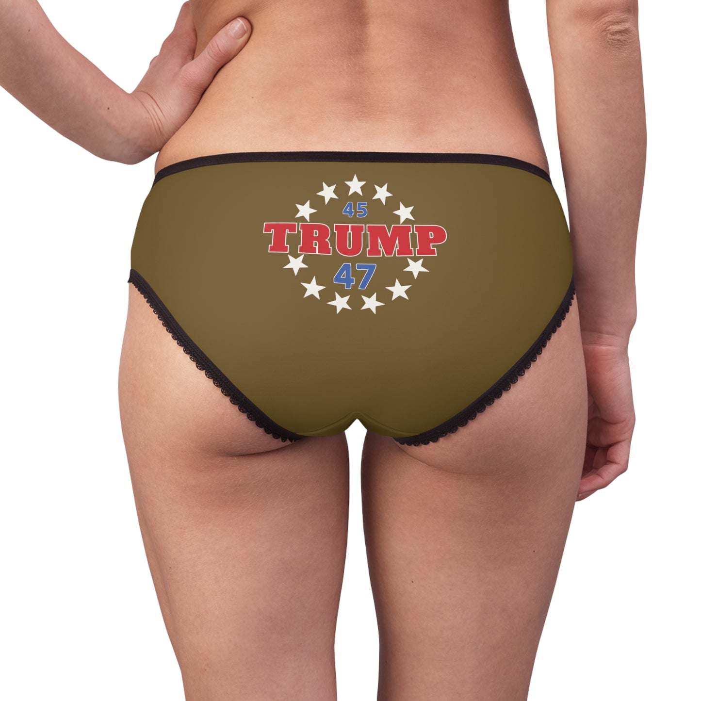 "Trump 45-47 Circle of Stars", Women's Briefs (Warplate Bronze)