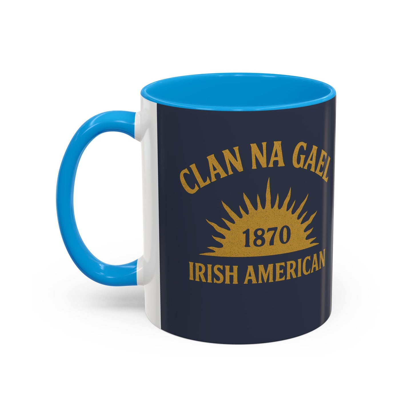 "Clan na Gael - Irish American", Colorful Mugs (11oz, 15oz) (Blue Burka Grey)