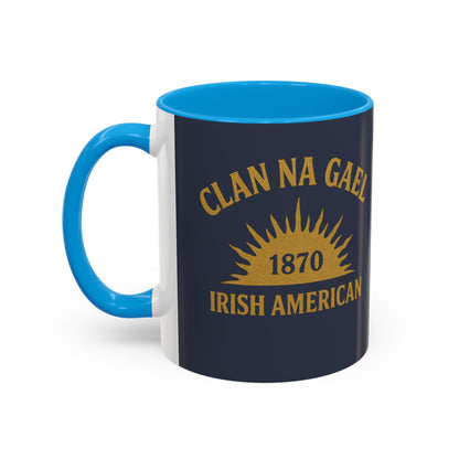 "Clan na Gael - Irish American", Colorful Mugs (11oz, 15oz) (Blue Burka Grey)