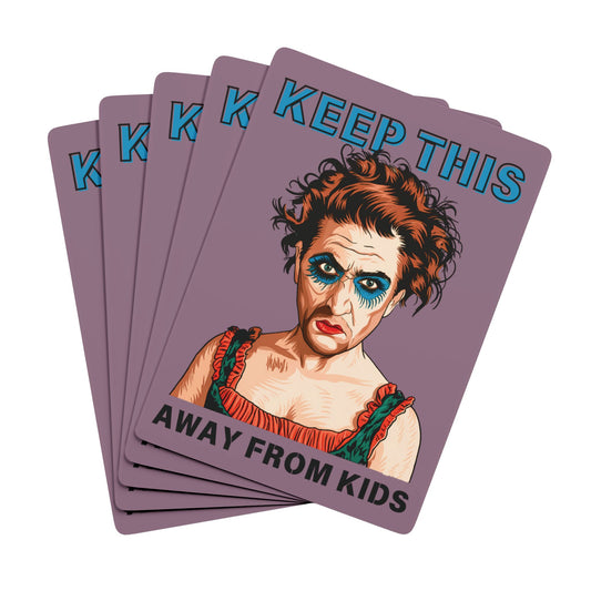 "Keep This Away from Kids", Cultural Playing Cards (Mountbatten Pink)