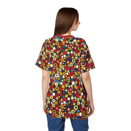 "Bits and Bobs", Unisex Tee (Flame Scarlet Collar)