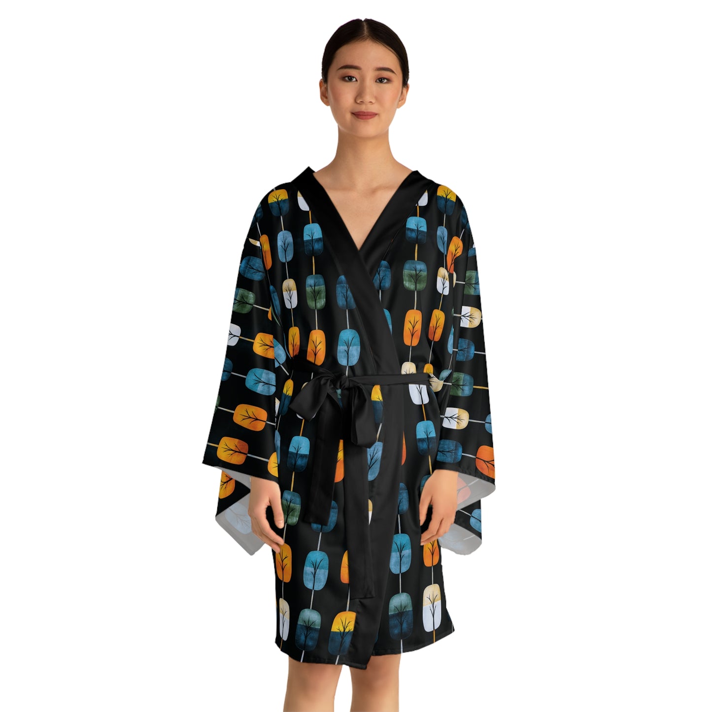 "Skyroot Grove", Long Sleeve Kimono Robe