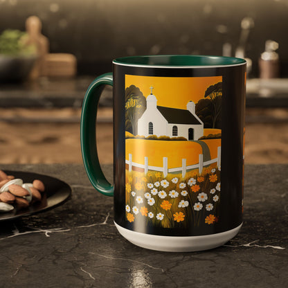 "Eaglais a’ Bhuidhe (Gaelic) - The Church of Golden Hope (English)", Colorful Mugs (11oz & 15oz)