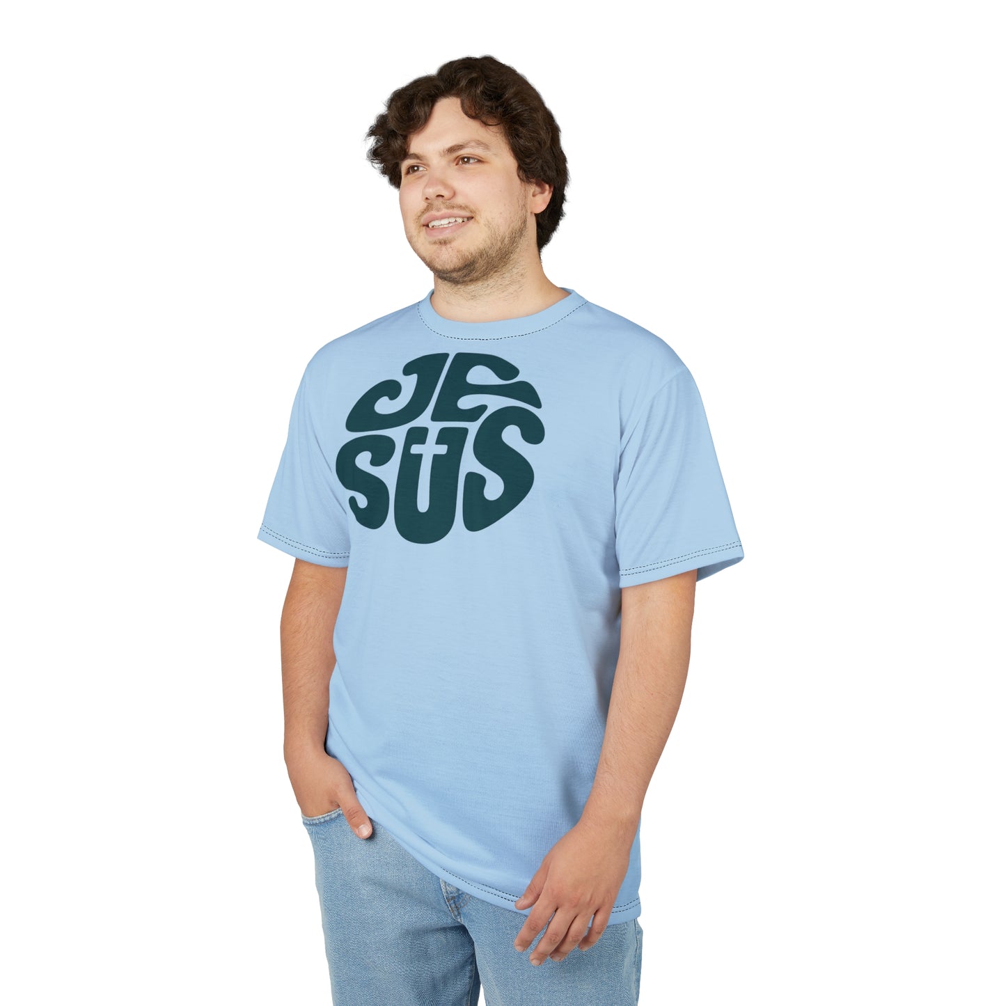 "Retro Jesus", Unisex T-shirt (Arctic Paradise)