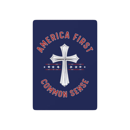 "America First - Common Sense", Political Playing Cards (Norway Blue)