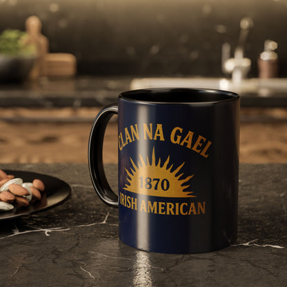 "Clan na Gael - Irish American", Colorful Mugs (11oz, 15oz) (Mariana Blue)