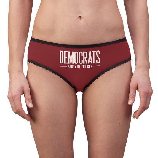 "Democrats - Party of the KKK", Women's Briefs (Burgundy)