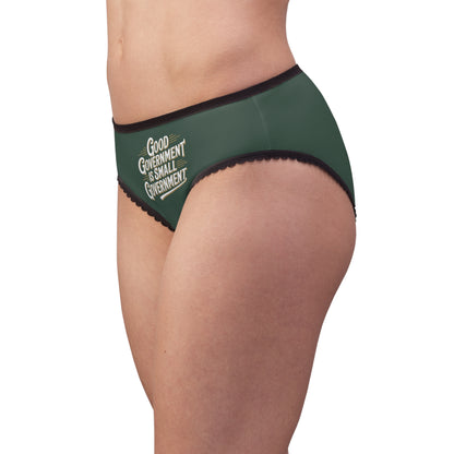 "Good Government is Small Government", Women's Briefs (Old Growth Green)