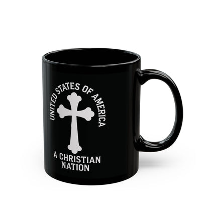 "USA - A Christian Nation" #04, Black Mug (11oz & 15oz)