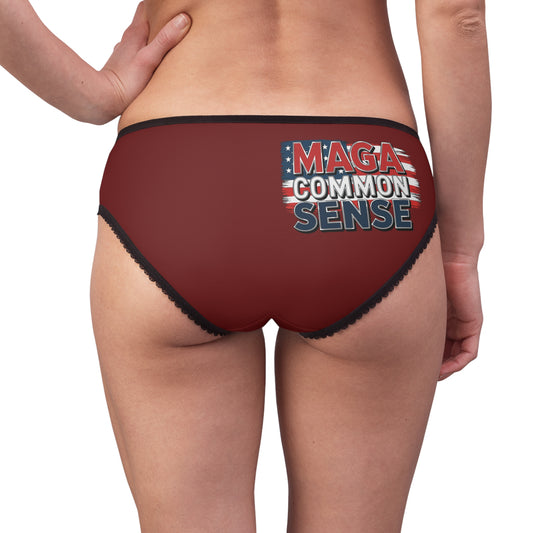"MAGA Common Sense" #01, Women's Briefs (Spartan Red)