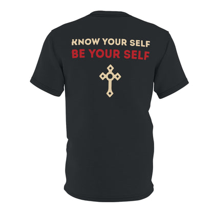 "Know Your Self", Unisex T-shirt (Blue Charcoal)