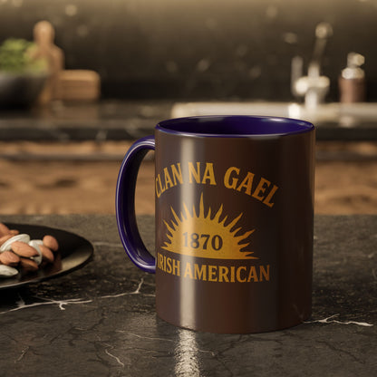 "Clan na Gael - Irish American", Colorful Mugs (11oz, 15oz) (Wild Boar Brown)