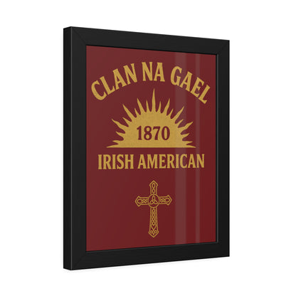 "Clan na Gael - Irish American", Framed Paper Poster (Palladius Red)