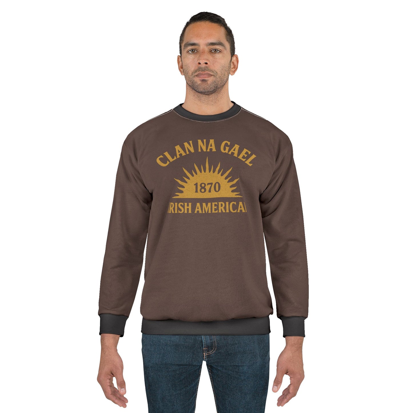"Clan na Gael - Irish American", Unisex Sweatshirt (Wild Boar Brown)