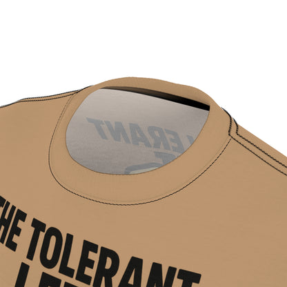 "The Tolerant Left", Unisex T-shirt (Camel Brown)